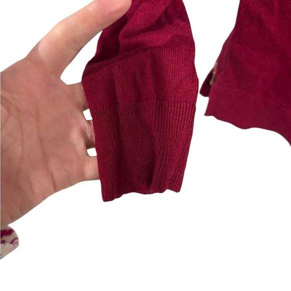 Banana Republic Women’s Sweater Red Pullover Zippers Wool Blend XS Cozy Winter - Picture 3 of 9